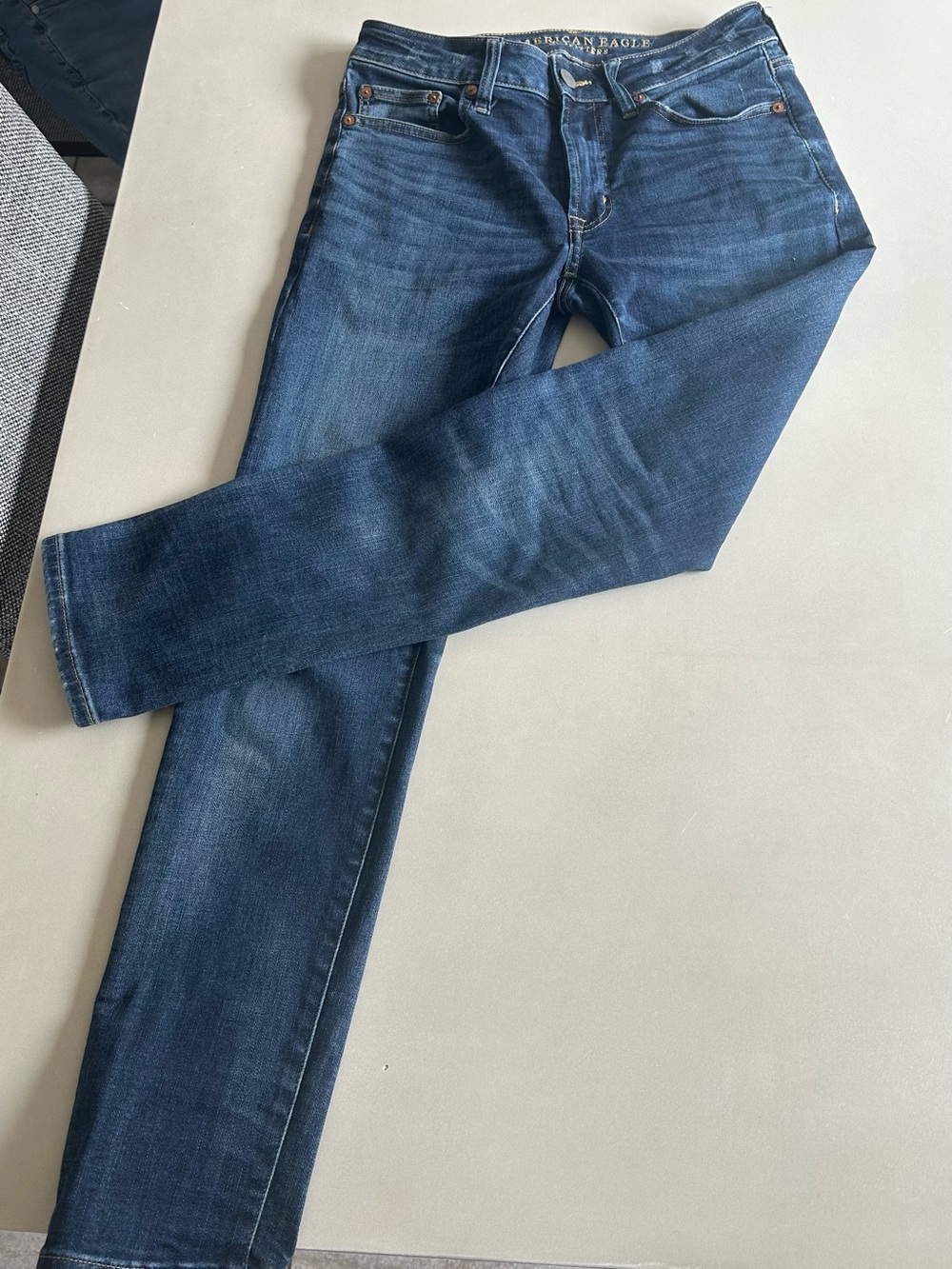 America Outfitters Men’s Extreme Flex Siim Blue Denim Jeans  30X28 - Picture 12 of 14